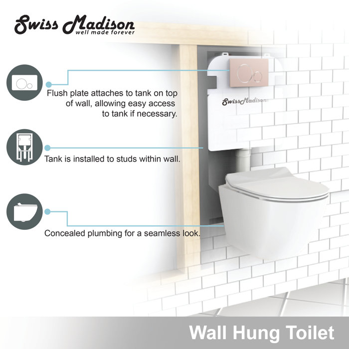 St Tropez Dual Flush Elongated Wall Hung Toilet Bowl St Tropez Dual Flush Elongated Wall Hung Toilet Bowl