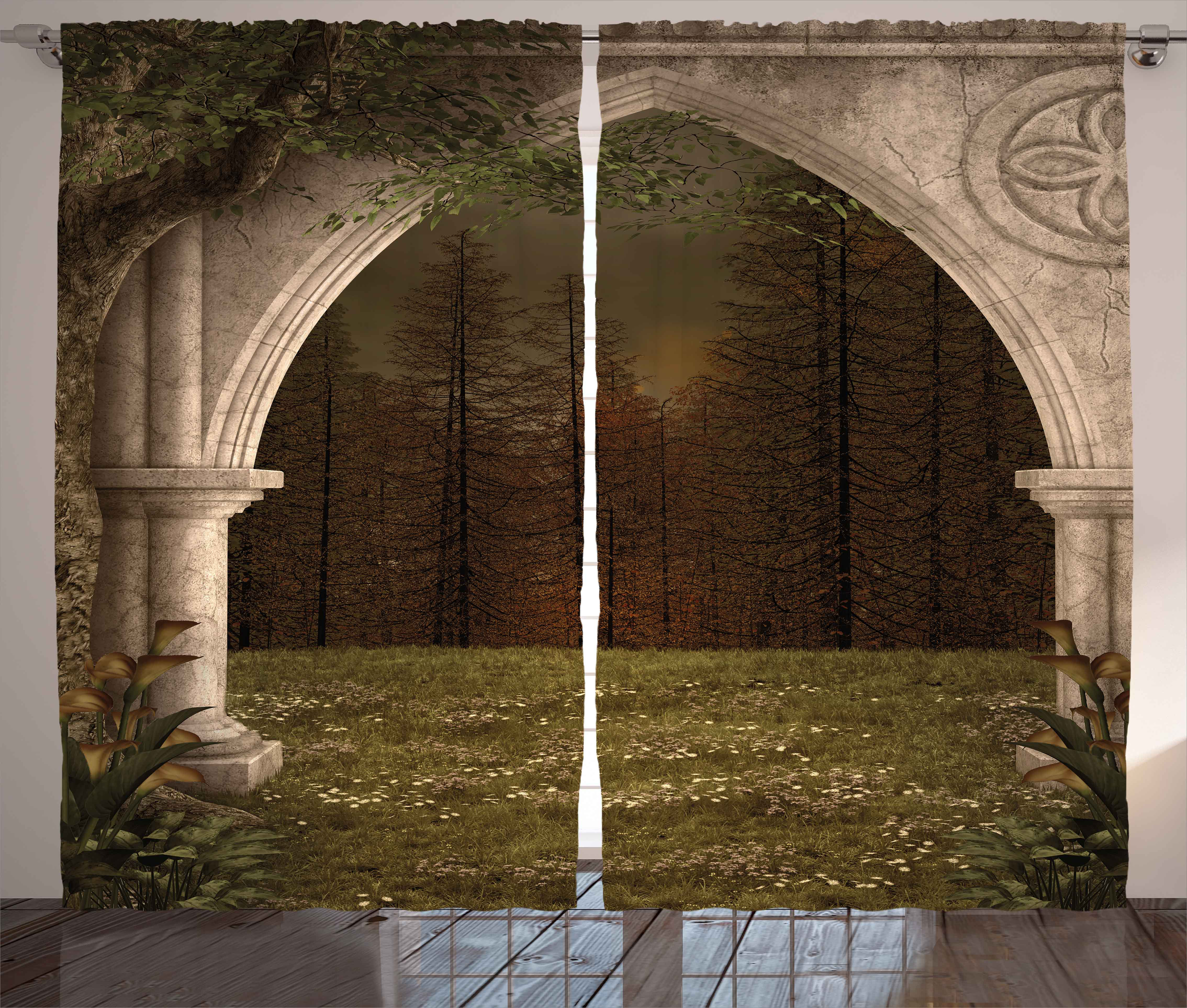 East Urban Home Gothic Old Retro Arch In Garden Renaissance Meadow