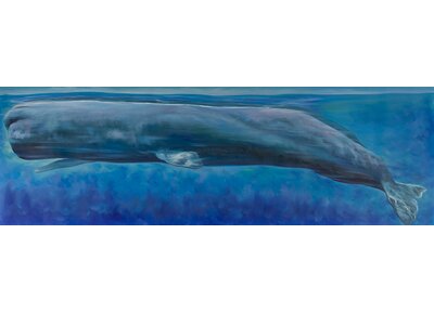 'Sperm Whale' Acrylic Painting Print on Wrapped Canvas Breakwater Bay Size: 20