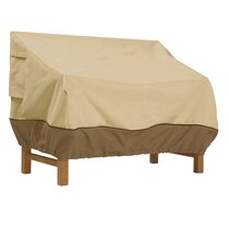 Lawn 2-Seater Sofa Covers with Air Vent Beige & Brown L x W x H Patio Loveseat Covers for Outdoor Furniture Waterproof Garden Deep Sofa Cover 62inch x 38inch x 35inch 