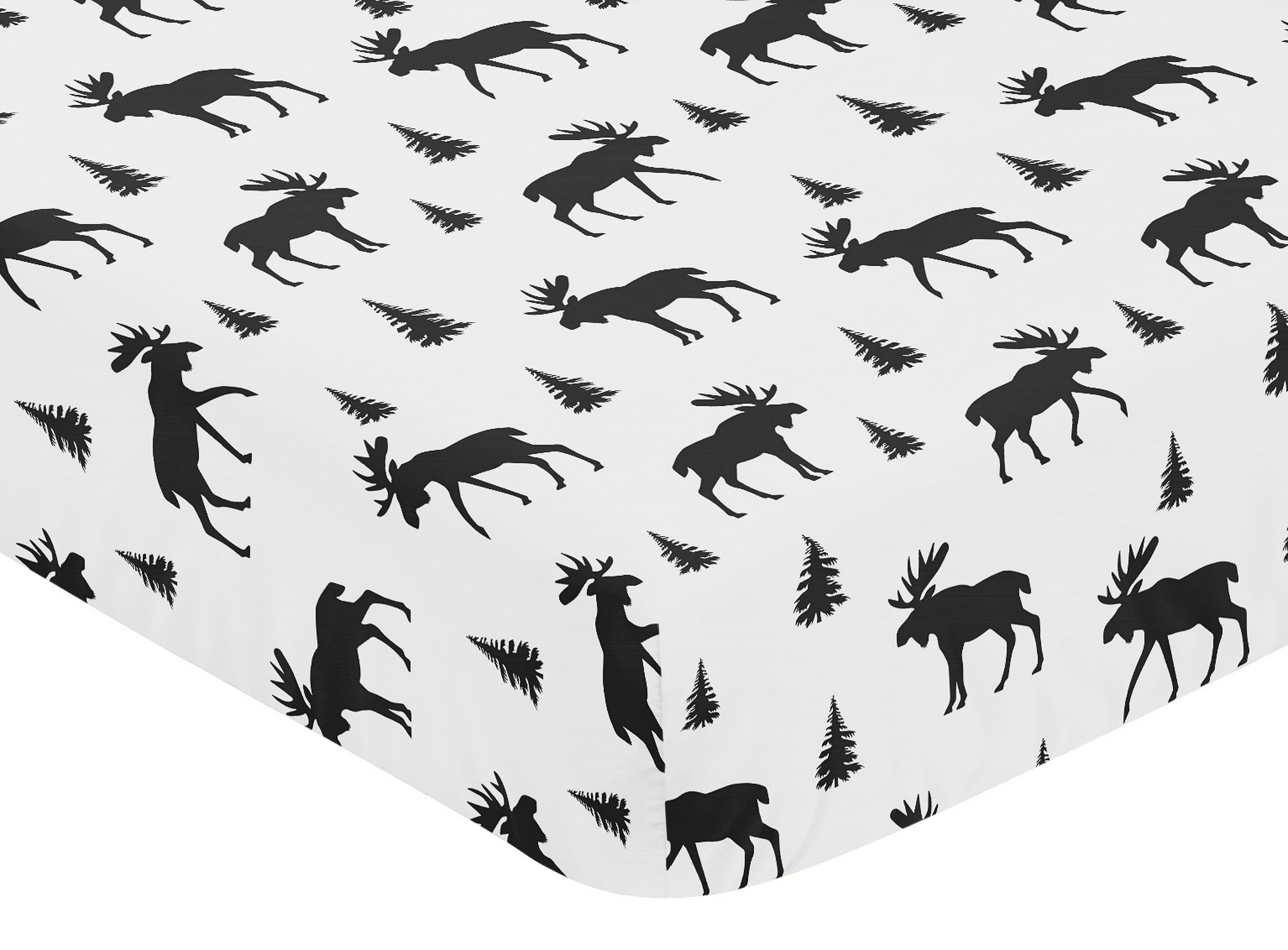 black and white fitted crib sheet