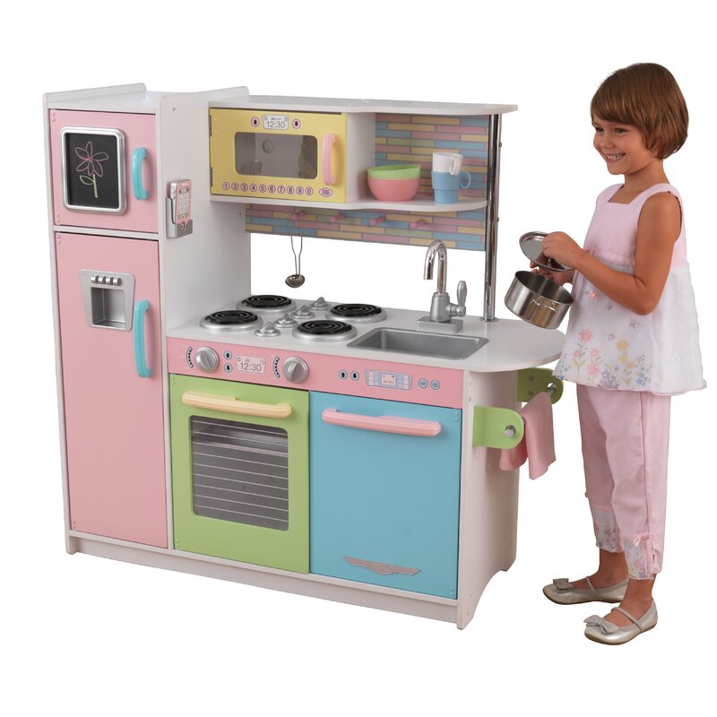 kidkraft uptown pastel play kitchen and laundry playset