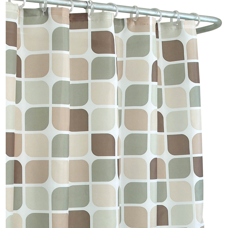 Brayden Studio Swinford Geometric 15 Piece Shower Curtain Set Hooks Reviews Wayfair