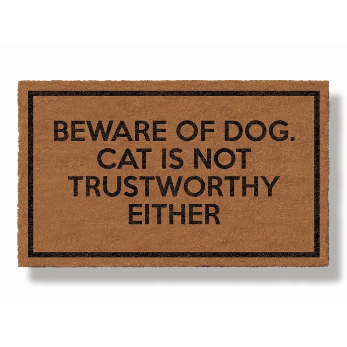 Ehrentraud Beware Of Dog 30 In X 18 In Non Slip Outdoor Door Mat