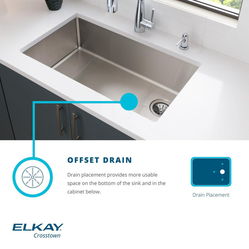 Elkay Crosstown 25 L X 22 W Dual Mount Kitchen Sink And Basin Rack