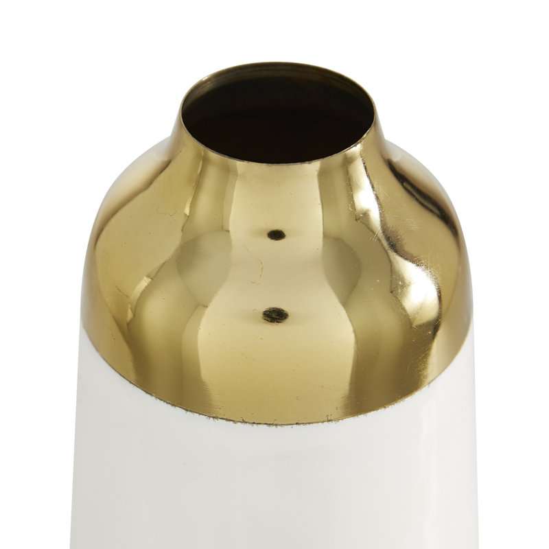 Everly Quinn 2 Piece Mastropietro White Gold Metal Table Vase Set Wayfair