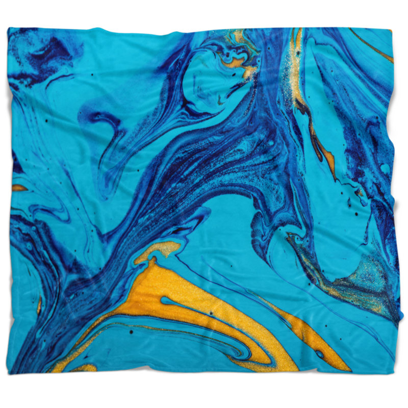East Urban Home Abstract Acrylic Paint Mix Blanket Wayfair