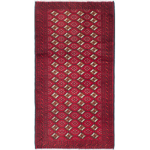 One-of-a-Kind Finest Baluch Wool Hand-Knotted Red Area Rug