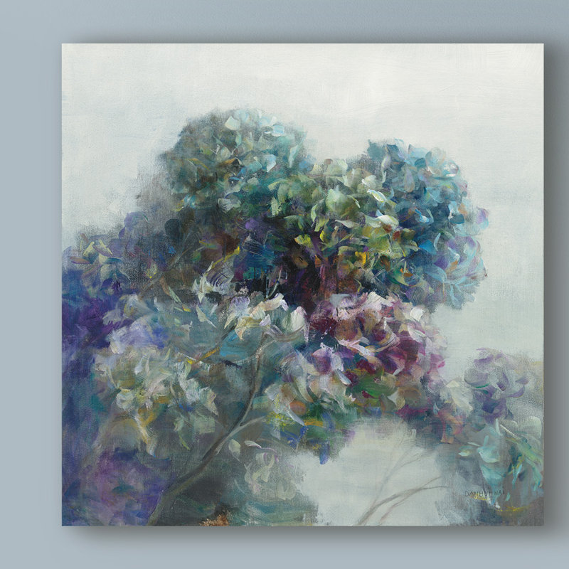 Charlton Home Abstract Hydrangea Acrylic Painting Print On