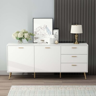 Everly Quinn Cailly 69'' Wide 3 Drawer Sideboard & Reviews | Wayfair