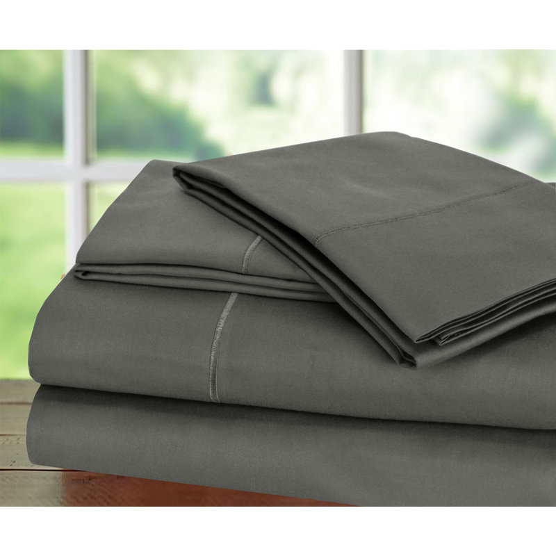 Luxury-USA Bedding All Item /& Size Plain 100/% Pima Cotton 1000 TC Dark Grey