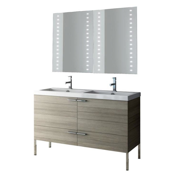 New Space 47" Double Bathroom Vanity Set with Mirror