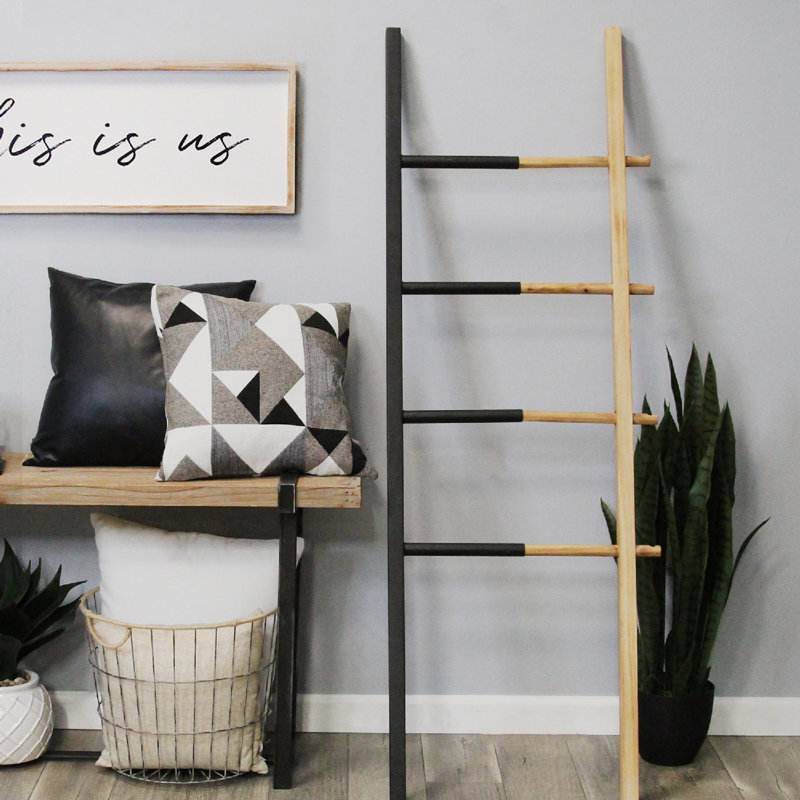 Foundry Select Wood And Metal Decorative 5 Ft Blanket Ladder Wayfair