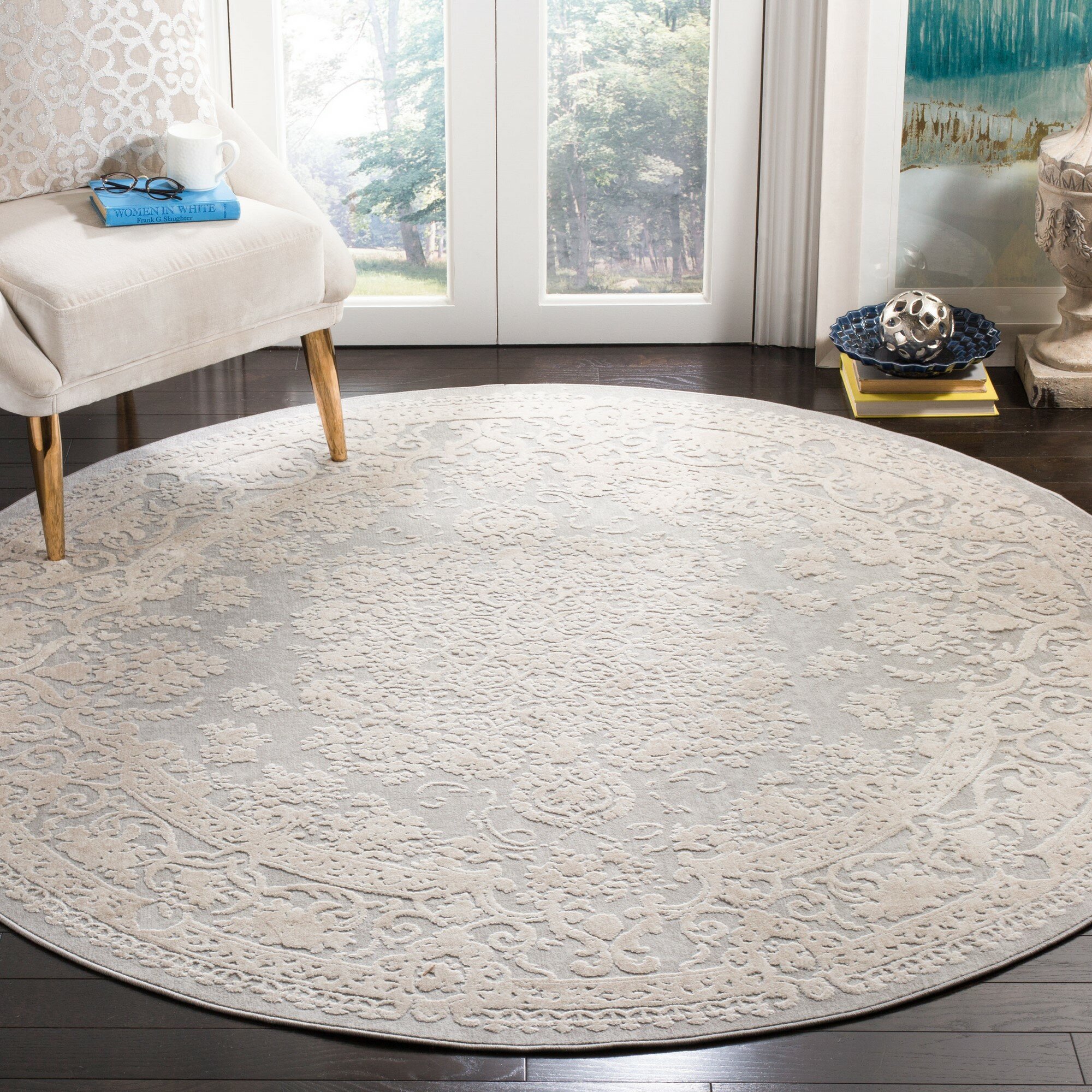 Laurel Foundry Modern Farmhouse Calidia Power Loom Light Gray/Cream Rug ...