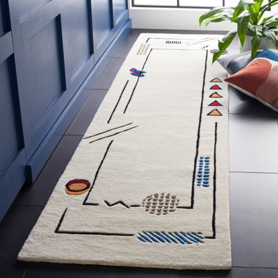 Briahnna Hand Tufted New Zealand Wool Abstract Rug 2’3x9