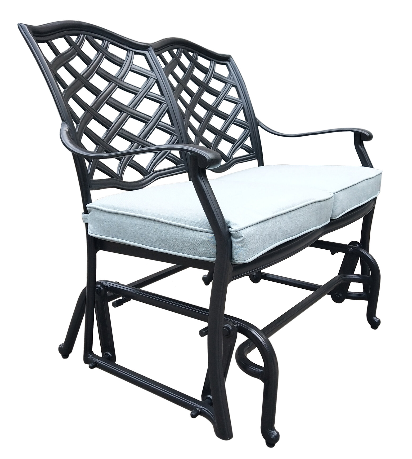 cast aluminum glider bench