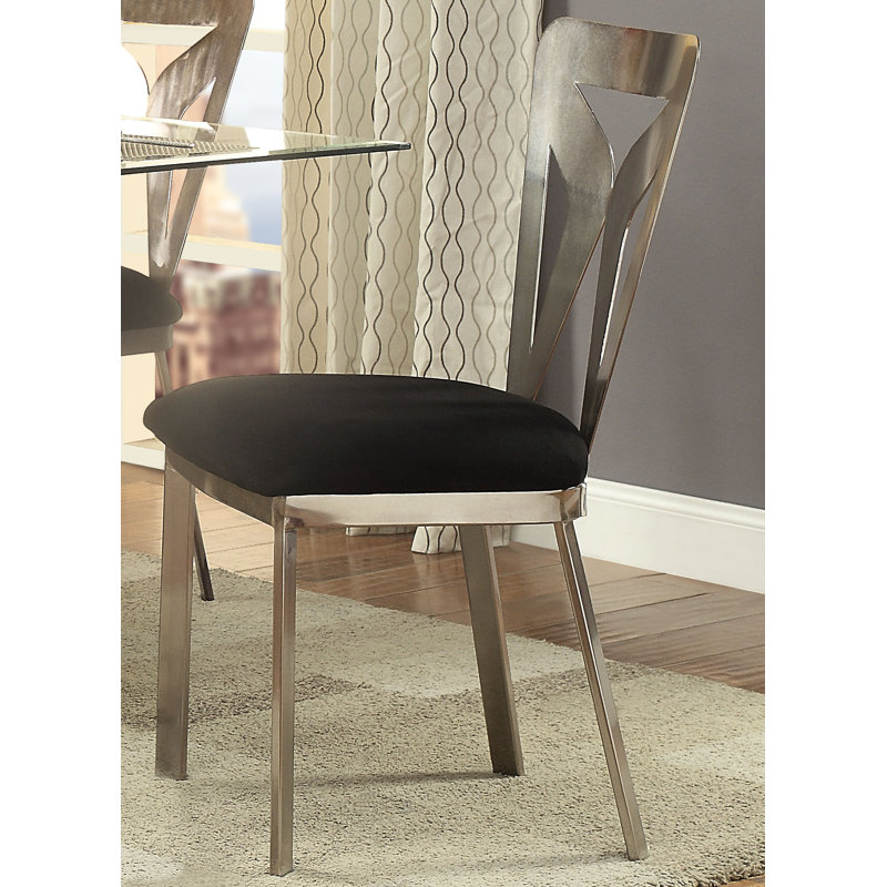 Orren Ellis Helena Metal Square Back Side Chair In Satin Plated Wayfair