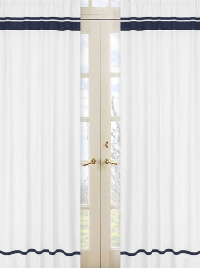 Sweet Jojo Designs Hotel Striped Semi Sheer Rod Pocket Curtain