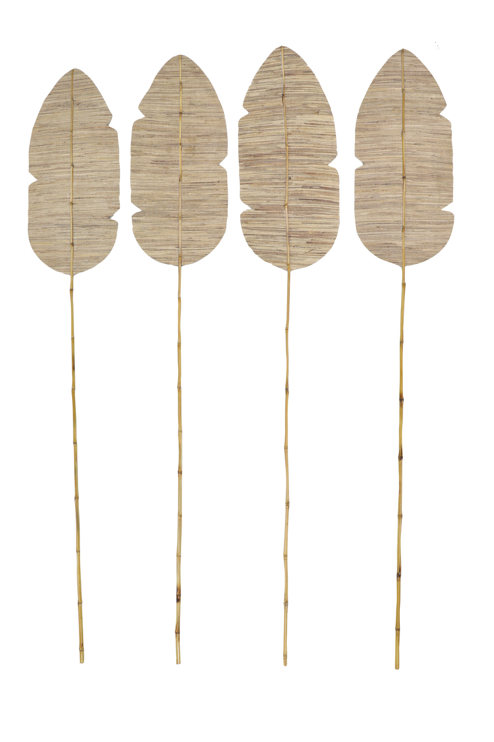 Bay Isle Home Austin Palm Leaf And Bamboo Wood Decorative Fan Vase