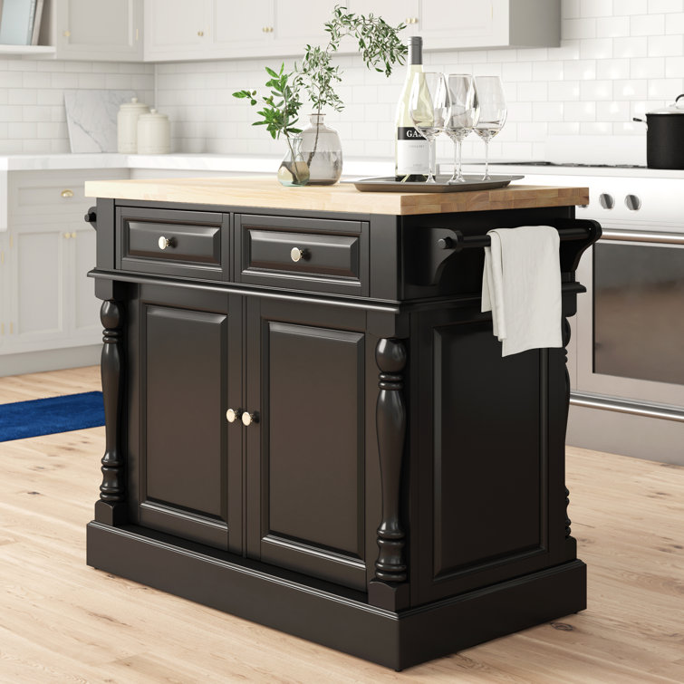 Three Posts Diamondback 47.75'' Kitchen Island with Butcher ...