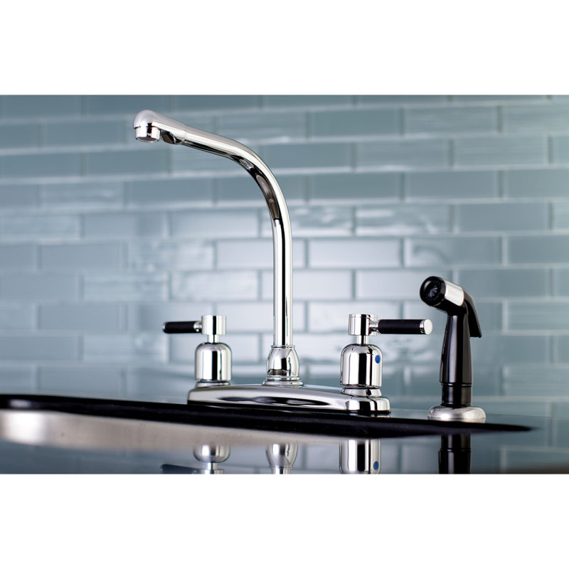 Kingston Brass Kaiser Hot Cold Water Dispenser Double Handle Kitchen Faucet With Side Spray Wayfair