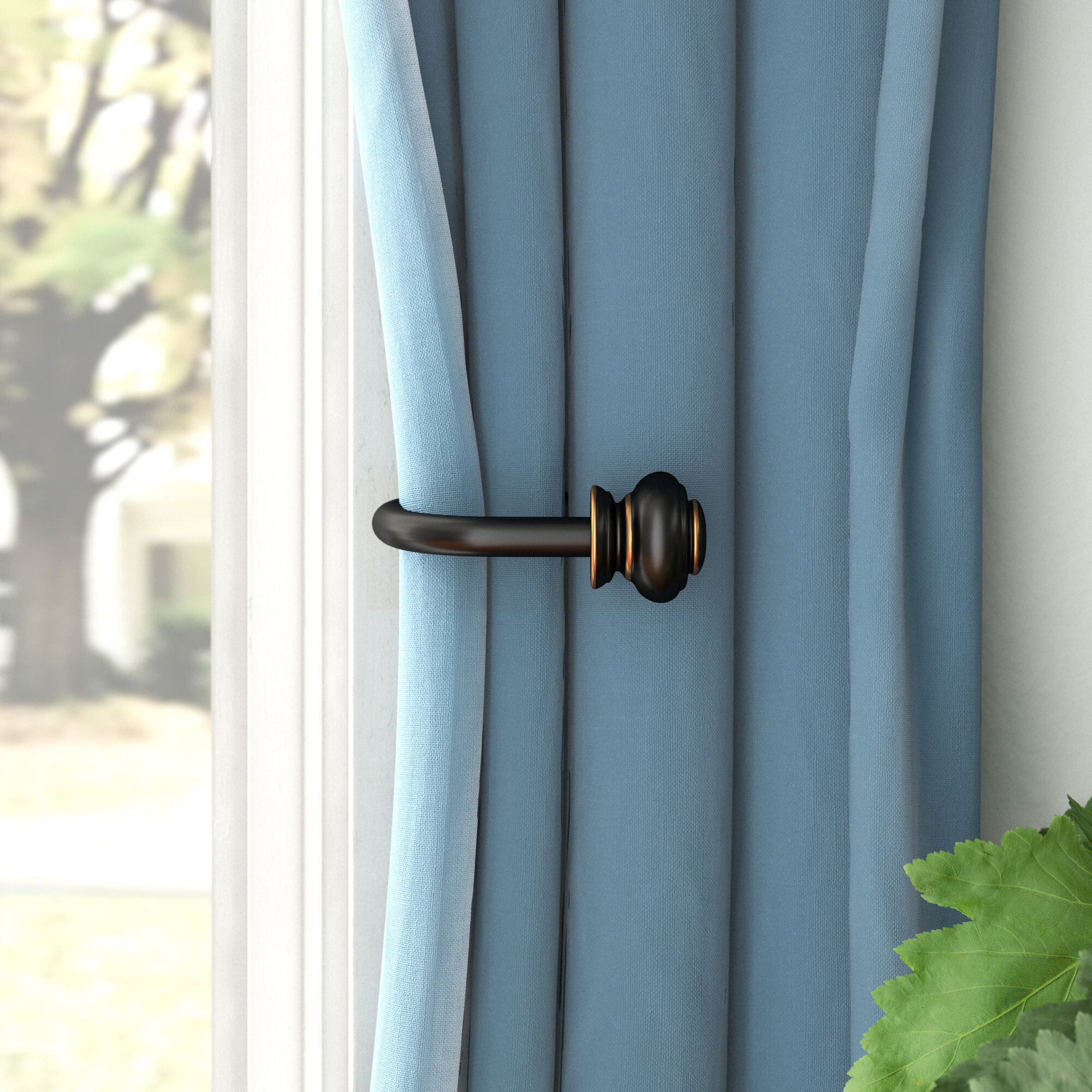 Urbanest Classic Forged Iron Window Drapery Curtain Rod Sets 3/4" Adjustable