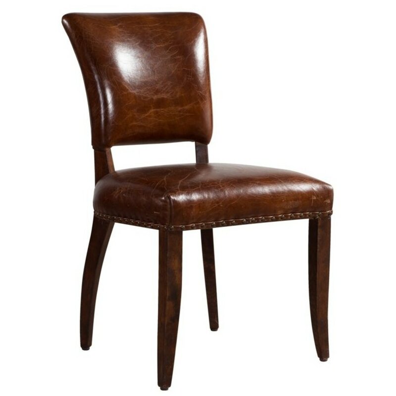 Williston Forge Uriel Genuine Leather Upholstered Dining Chair ...