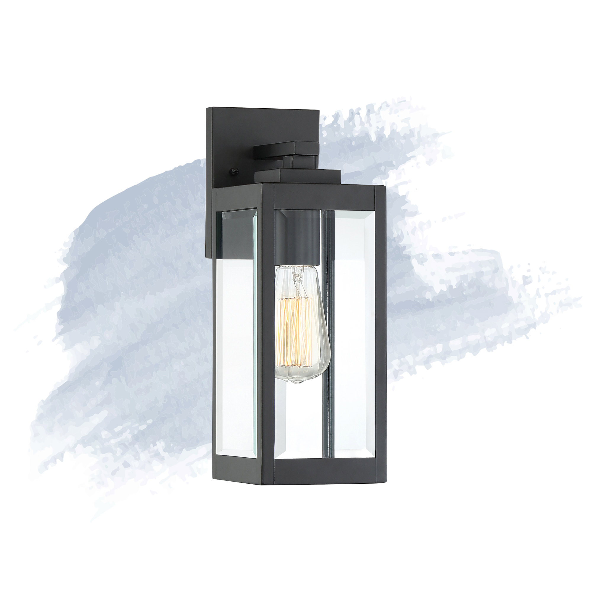 Foundstone Kaylie Earth Black 1 Bulb Outdoor Wall Lantern Bulb Outdoor Wall Lantern