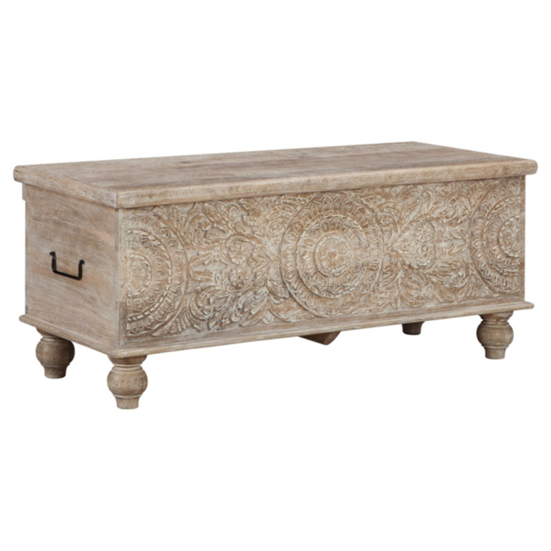 Bungalow Rose Belle Haven Wood Flip Top Storage Bench Reviews