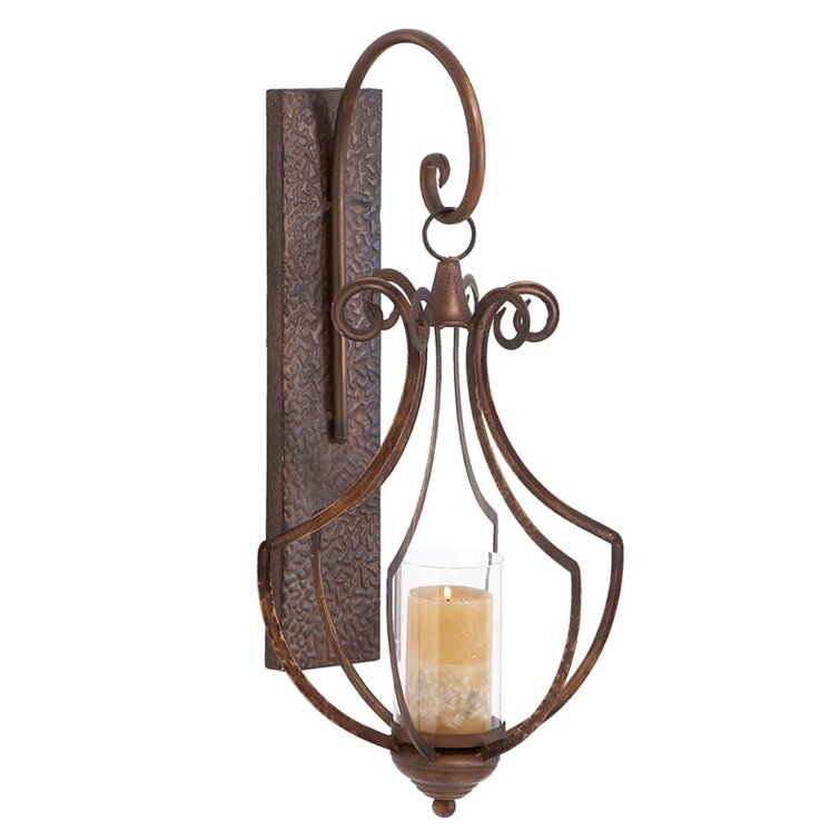 hanging tall iron wall sconce