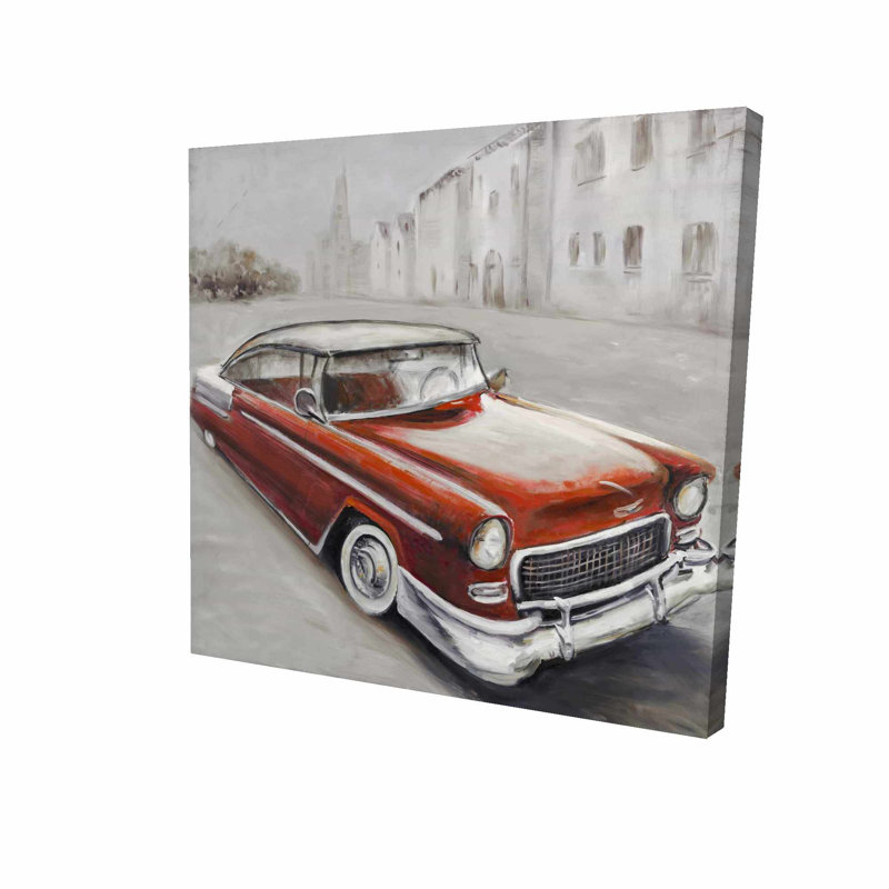 Winston Porter Vintage Classic Car Oil Painting Print On Wrapped
