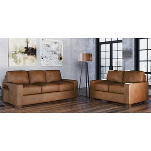 Blanca 2 Piece Leather Living Room Set by Westland and Birch