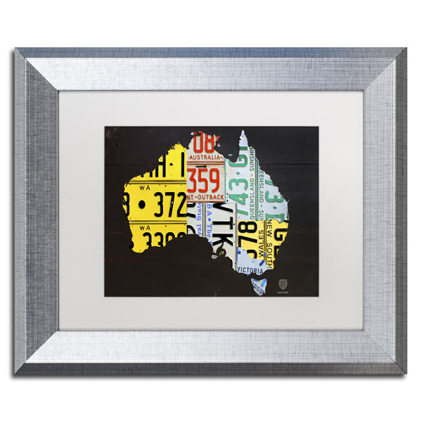 Latitude Run Australia License Plate Map By Design Turnpike Framed Graphic Art Wayfair