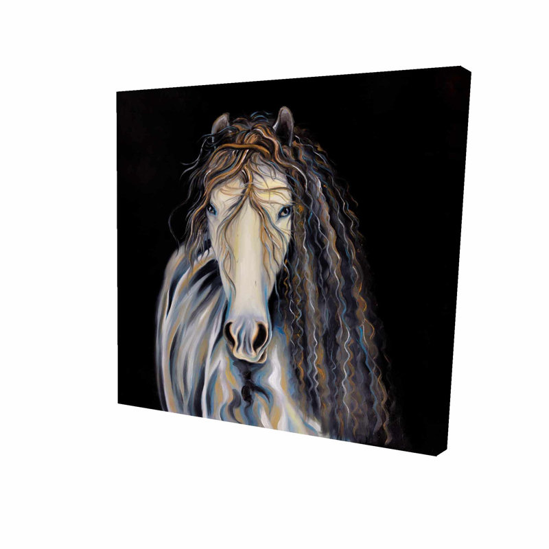 August Grove Horse With Curly Mane Oil Painting Print On Wrapped