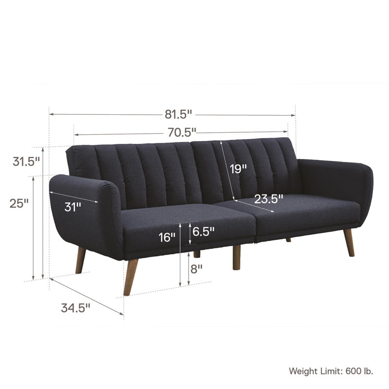 Novogratz Brittany Full 81 5 Split Back Convertible Sofa