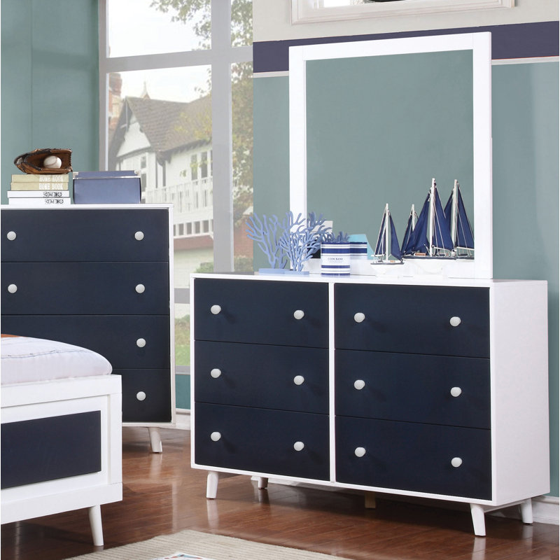 Red Barrel Studio Frew 6 Drawer Double Dresser With Mirror
