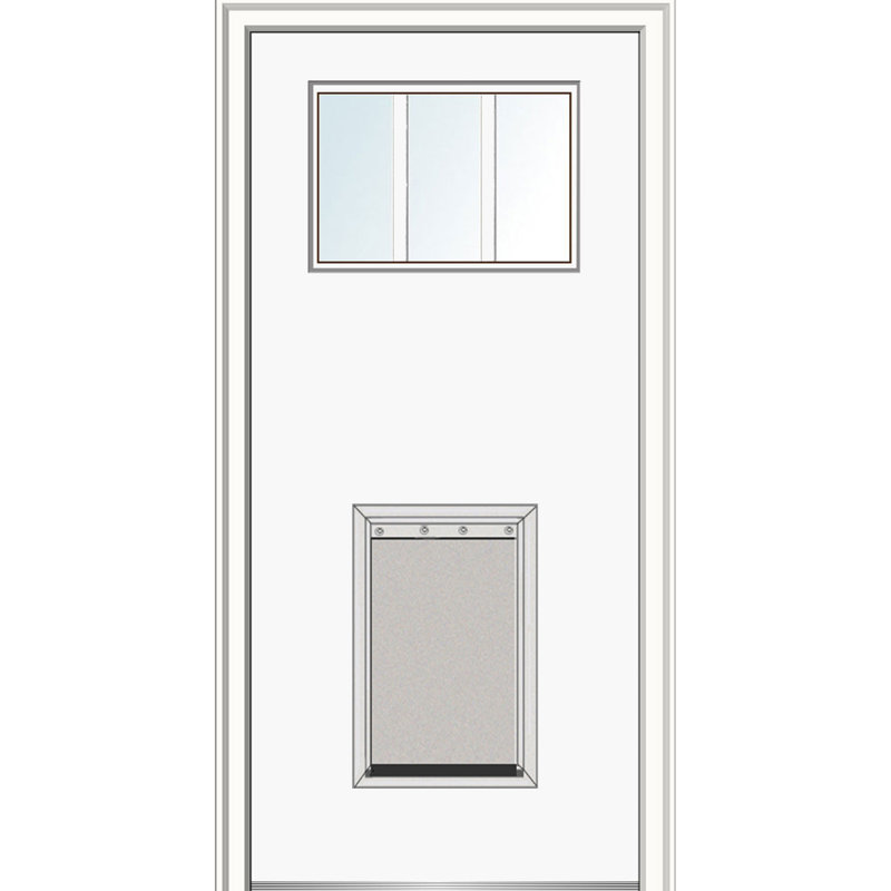 Verona Home Design Craftsman Primed Fiberglass Prehung Front Entry