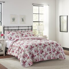 Laura Ashley Adalene Blush Rose Quilted Bedspread 200 x 200 cm RRP £150 