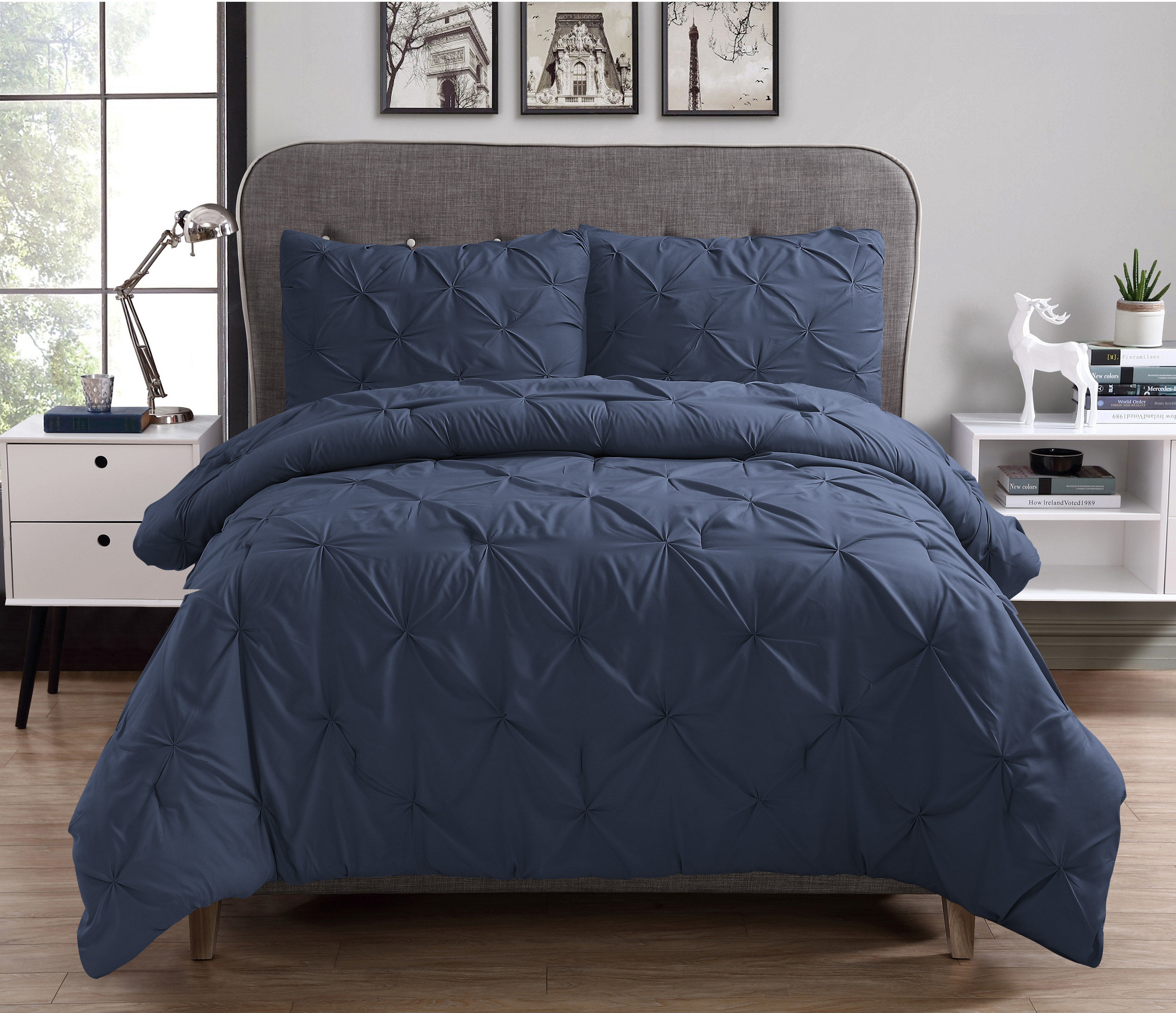 Linen Comforter Blue Filled With Cotton Filing Sofa Blanket Blanket Hand Quilted Quilt Handmade Navy Deep Blue Solid