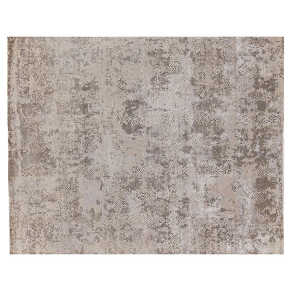Exquisite Rugs Hundley Hand Knotted Wool Silk Gray Silver Area Rug Wayfair