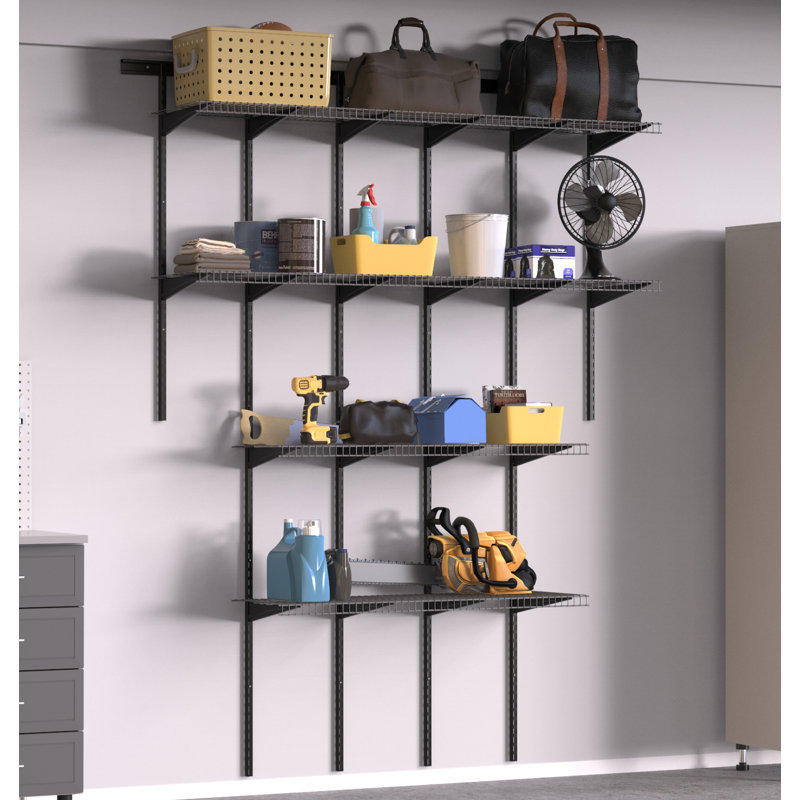 Shelving Units And Storage Garage Closet Wire Metal Wall Mount Shelves 2 Pack