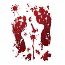 Scary Bloody Handprint & Footprint Window Decals Floor Wall Stickers for Indoor Decor Horror Bathroom Haunted House Vampire Zombie Party Decorations Supplies 104 Pieces Halloween Decoration Stickers 