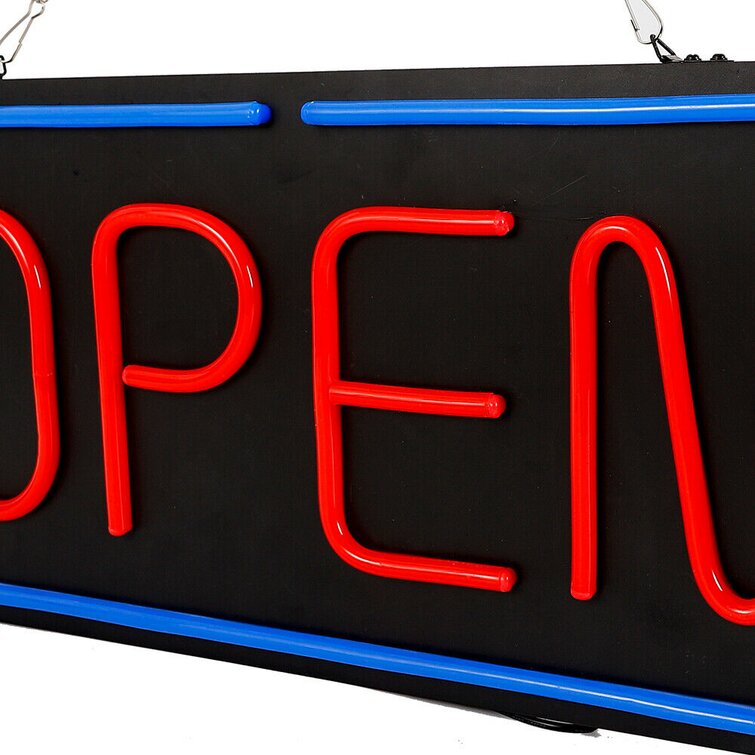 Top Neon Open Sign 24x12 inch Led Light 30W Horizontal Decorate Business US Soon