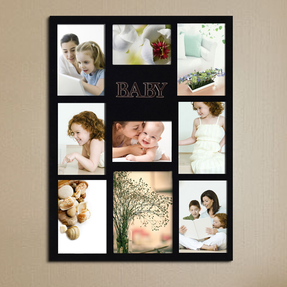 Adecotrading 9 Opening Decorative Baby Wall Hanging Collage Picture Frame Reviews Wayfair