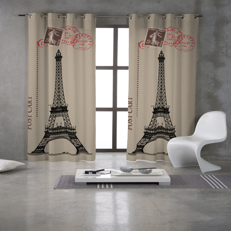 Winston Porter Howse Bonjour Paris Post Cart Grommet Single