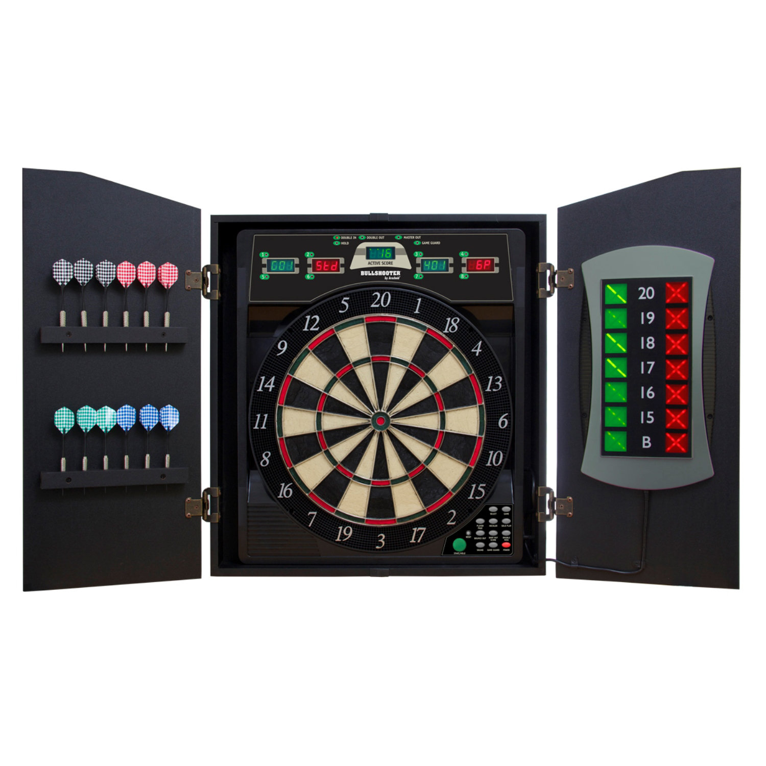 Arachnid Cricketma 5 0 Dartboard Cabinet Set Reviews Wayfair