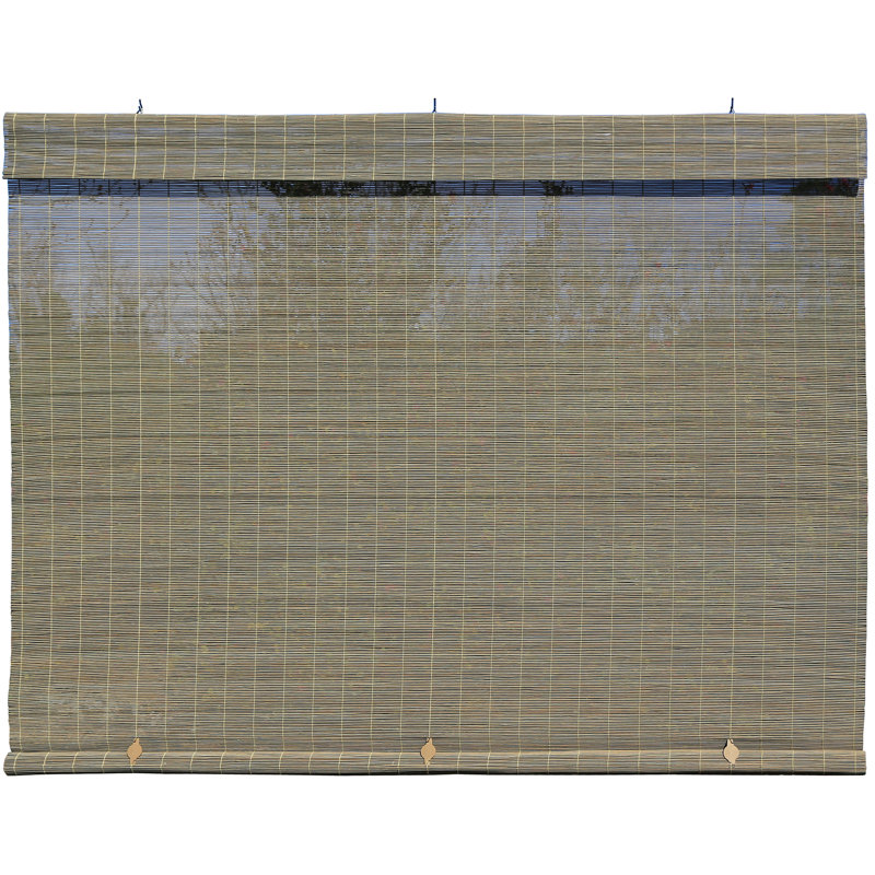 Semi-Sheer Outdoor Roll-Up Shade Blind Size: 48"W x 72"L, Finish: Driftwood