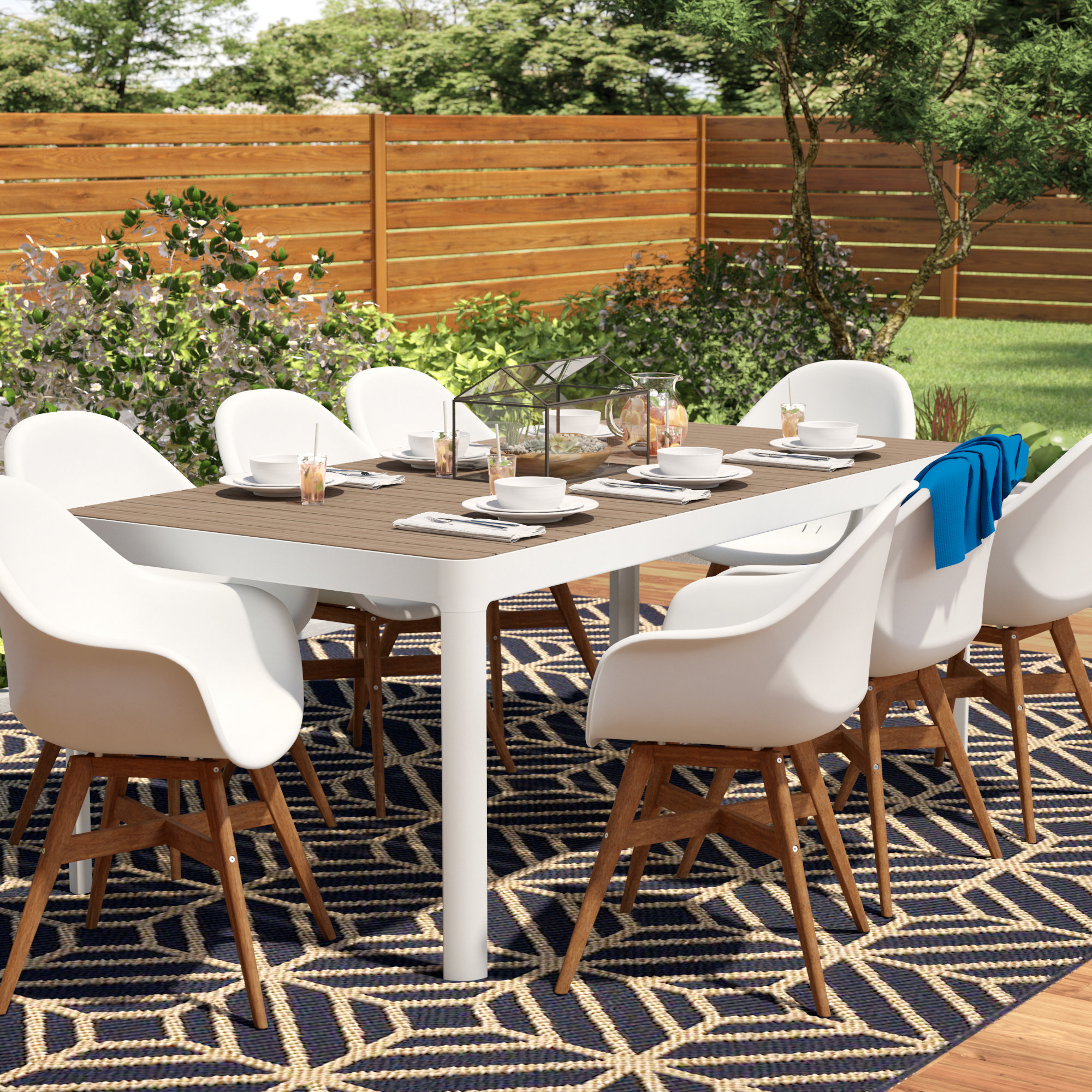Mercury Row Draco 9 Piece Patio Dining Set Wayfair
