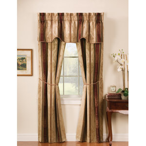 Roseline Striped Semi-Sheer Rod Pocket Single Curtain Panel
