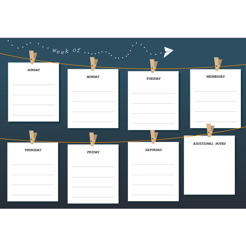 New York Blackboard Daily Notes Weekly Planner Wall Mounted Bulletin Board Wayfair